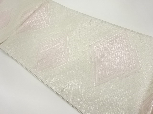 佐賀錦松皮菱模様織出し全通袋帯